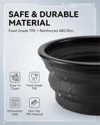 Collapsible Dog Bowls for Travel, 2-Pack Dog Portable Water Bowl for Dogs Cats Pet Foldable Feeding Watering Dish for Traveling Camping with Carabiners, BPA Free (Grey&Black, Medium (Pack of 2))