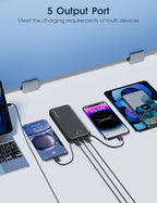 Portable Charger with Built in Cable and AC Wall Plug, USB C Power Bank 12000mAh 22.5W Super Fast Charging, Lightweight Portable Phone Charger Travel Battery Pack for iPhone, ect