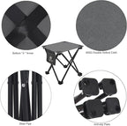 Opliy Camping Stool 2 Pack,13.5 Inch Portable Folding Stool for Outdoor Gardening and Beach Hiking Fishing,Foot Stool with Carry Bag (Gray)