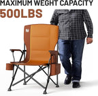 TIMBER RIDGE Oversized Folding Camping Chair High Back Heavy Duty for Adults Support up to 500lbs with Cup Holder, Side Pocket Cooler Bag