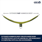 ENO DoubleNest Hammock - Lightweight, Portable, 1 to 2 Person Hammock - for Camping, Hiking, Backpacking, Travel, a Festival, or The Beach - Olive/Melon