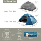 Backpacking Tent for Camping 2/3/4 Person Hiking Ultralight Tent for Waterproof Windproof Outdoor Tents Easy Setup Two Doors Double Layer Lightweight Instant Tents