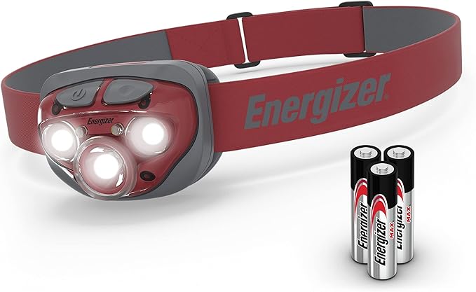 Energizer Vision HD+ LED Headlamp, Water Resistant Bright Headlamp with Digital Focus, Camping Gear and Emergency Light, Batteries Included, Pack of 1