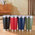 20 oz Tumblers Bulk Stainless Steel Tumbler with Lid Double Wall Vacuum Insulated Coffee Mug 20oz Powder Coated Cup for Hot and Cold Drinks, Navy, 12 pack
