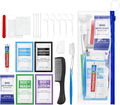 10 Set Personal Hygiene Kit Bulk,12-IN-1 Individually Wrapped Blue Basic Toiletry Supplies Disposable Travel Toothbrushes and Hotel Vanity Set for Homeless,Guests,Charity