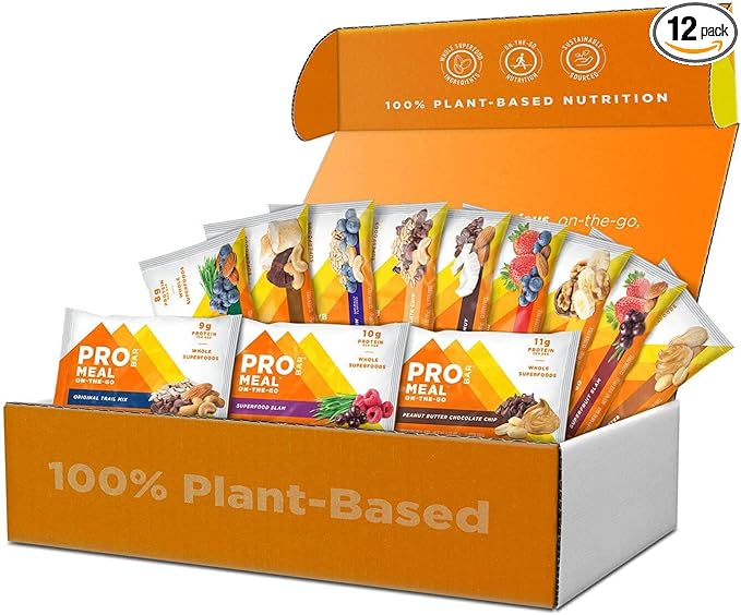 PROBAR - Meal Bar 12 Flavor Variety Pack - Natural Energy, Non-GMO, Gluten-Free, Plant-Based Whole Food Ingredients, 3 Ounce (Pack of 12) - Flavors May Vary