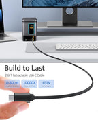 Retractable Charger with Wall Plug, 105W GaN 6-in-1 Charging Station with Magnetic Pad – MagSafe Compatible USB-C/Type-C Fast Charging Charger for iPhone, AirPods, MacBook
