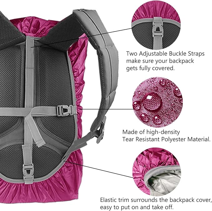 Frelaxy Waterproof Backpack Rain Cover, 10000mm Waterproof Level, Upgraded Ultra-Strong Multilayer Structure, Antislip Cross Buckle Strap, Ultralight Compact Portable, for Hiking, Camping, Traveling