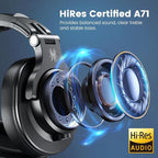 OneOdio A71 Hi-Res Studio Recording Headphones - Wired Over Ear Headphones with SharePort, Monitoring Mixing Foldable Headset with Stereo Sound, 3.5/6.35MM Jack for PC Computer DJ Guitar-Black