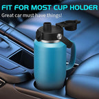 32 40 OZ Insulated Water-Bottle with Handle - Straw & Chug Lid, Strap Carrier Bag & Protective Boot, Stainless Steel Coffee Travel Tumblers, Leak-Proof, Skinny Flask Fit in Car Cup Holder