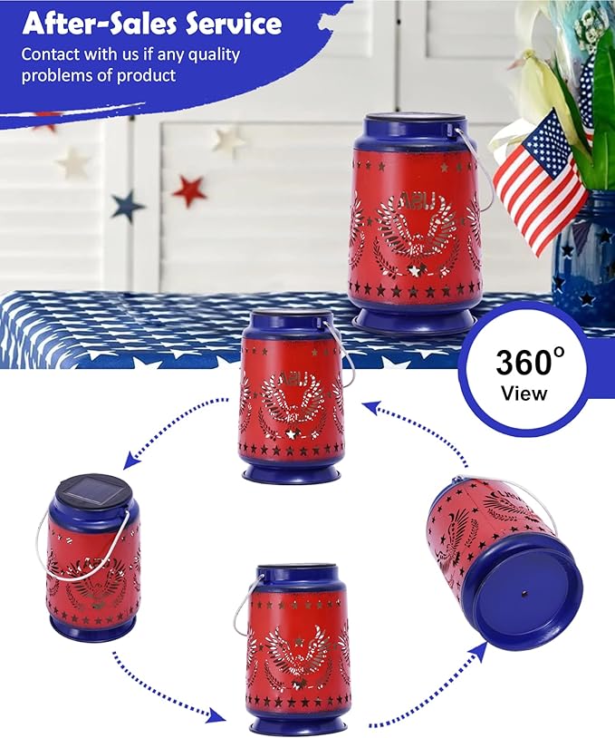 Nacome Eagle Solar Lanterns for Garden Decor: Waterproof Hanging Metal Decoration with LED Lights for Yard Lawn Porch Patio Landscape Pathway – Birthday Gifts for Mom Grandma Women