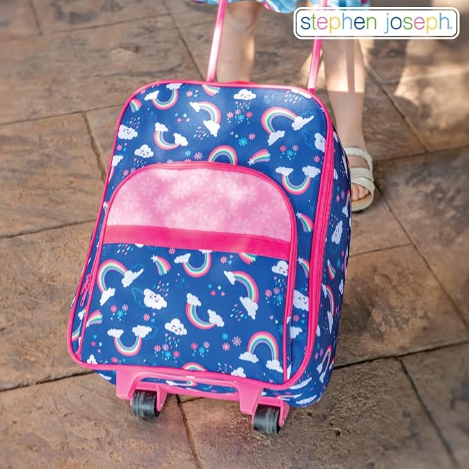 Stephen Joseph, Kids Roling Carry-On Luggage, 12.5"L x 6.5"W x 18"H, Blue Shark