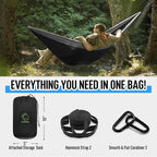 Grassman Camping Hammock Double & Single Portable Hammock with Tree Straps, Lightweight Nylon Parachute Hammocks Camping Accessories Gear for Indoor Outdoor Backpacking, Travel, Hiking, Beach