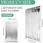 Macarrie 180 Pack Emergency Foil Thermal Blankets Silver Foil Survival Blanket Space Blanket Kit for Outdoors, Camping, Hiking, Homeless, First Aid