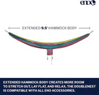 ENO DoubleNest Hammock - Lightweight, Portable, 1 to 2 Person Hammock - for Camping, Hiking, Backpacking, Travel, a Festival, or The Beach - Seafoam/Berry/Melon