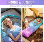 Sleeping Bags for Adults, 3 Seasons Warm & Cold Weather Waterproof Lightweight Backpacking Camping Sleeping Bag for Indoor Outdoor Camping Hiking Traveling, Camping Gear Equipment