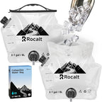 Rocalt 2 Pack Collapsible Water Bag, 2.1Gallon Water Storage Bag, BPA Free Emergency Drinking Camping Water Container for Hiking, Travel, Survival & Outdoor