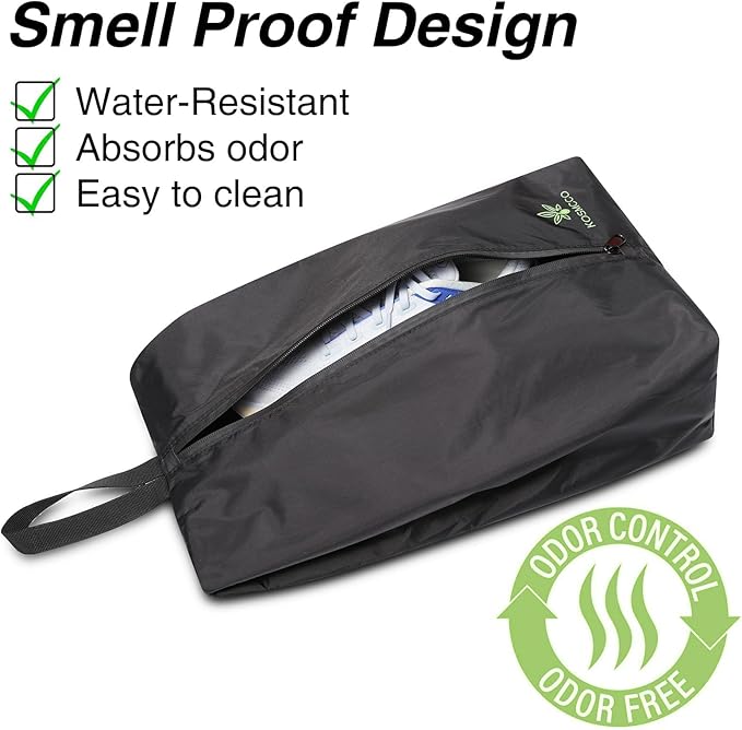 KOSMCCO Smell Proof Cleat Bag - Athletic Soccer & Golf Shoe Bag for Smelly Cleats and Gym Shoes | Durable, Water-Resistant, and Easy to Clean