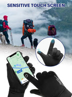 Winter Gloves Men Women - Thermal Windproof Running Touchscreen Gloves, Unisex Warm Anti-Slip Lined Cold Weather Glove