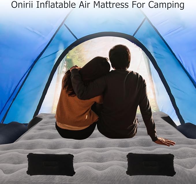 Inflatable Truck Beds Air Mattress for 5.5-5.8Ft with Air Pump,Thickened Flocking Full Size Pickup Short Camping Inflatable Blow Up Mattress with 2 Pillows,Outdoor Camping Car Travel