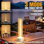Indoor Outdoor Cordless Table Lamp,Rechargeable Battery Powered Lamp 3-Mode Touch Dimmable,IP54 Waterproof Portable Lamp for Bedside Reading,Patio Grill,Gazebo Party,Camping Tent (White)