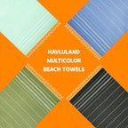 HAVLULAND Turkish Beach Towels Oversized -100% Turkish Cotton Super Soft Lightweight - Absorbent and Quick Drying Bath Towel - Sand Free Beach Towel - Turkish Towels for Adults (Aquamarine, 12 Pack)