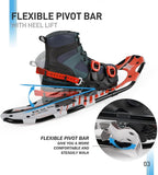 G2 21/25/30 Inches Light Weight Snowshoes for Women Men Youth, Set with Trekking Poles, Tote Bag, Gaiters,Special Fast Ratchet Binding, Orang/Blue/Red Available