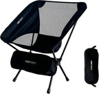 ONEFOREST Camping Chair, Foldable Portable Backpacking Chair for Beach Camp Hiking Outdoor Sport, Black