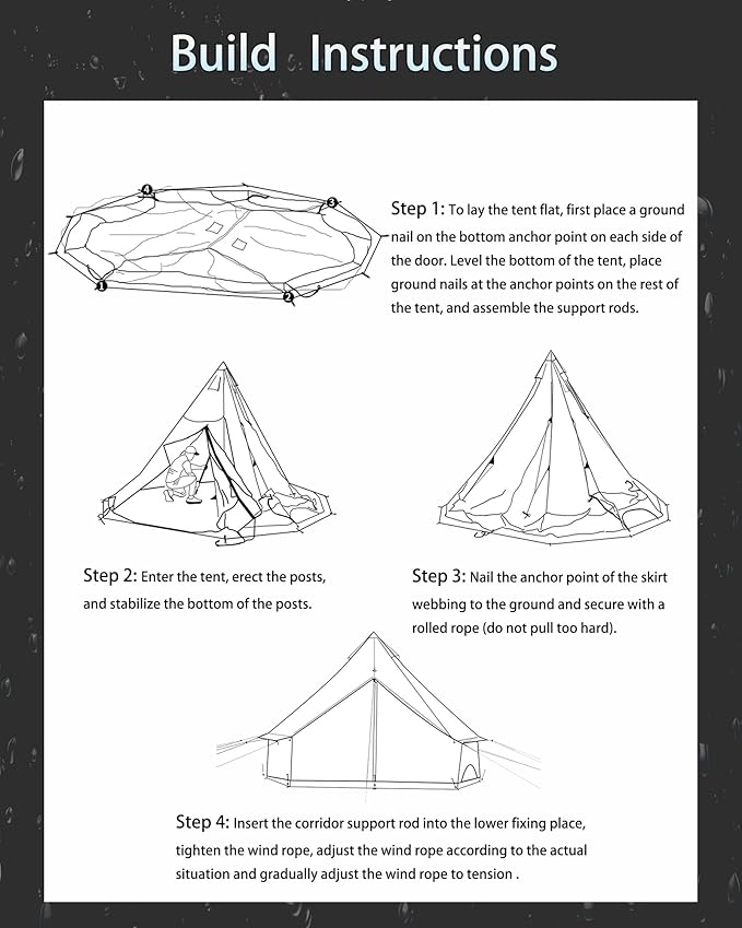 Cotton Canvas Tent Bell - Yurts Breathable and Windproof,Glamping for 6/8/10Person Family Camping