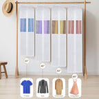 Univivi Premium Cotton Garment Bags for Hanging Clothes and Storage, 60 Inch Washable Dress Bags for Gowns Long, Full Zipper Dust Cover with Extra Large 10" Gusset & Clear Window - 2 Pack