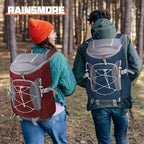 RAINSMORE Foldable Hiking Backpack for Women Men Packable Camping Backpack 40L Waterproof Hiking Daypack Bag Lightweight Collapsible Daypack for Travel Trekking Mountaineering Large Capacity Blue