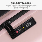 LEVEL8 Pink Suitcase with Spinner Wheels, Carry on Luggage Airline Approved, Suitcase for women Men, Lightweight Luminous Textured, Tsa Lock, 20 Inch