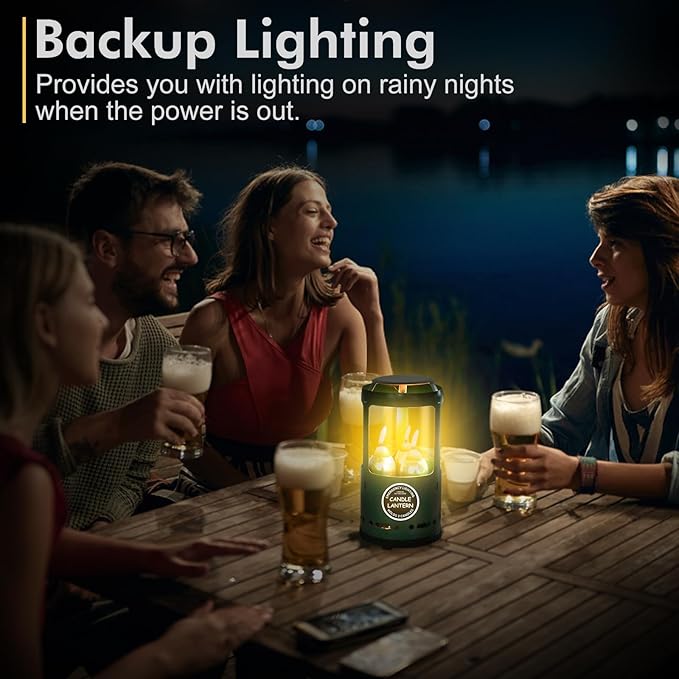 Candle Lantern, Camping Gear for Campers and Emergency Use, Without Candles (Upgrade Green)