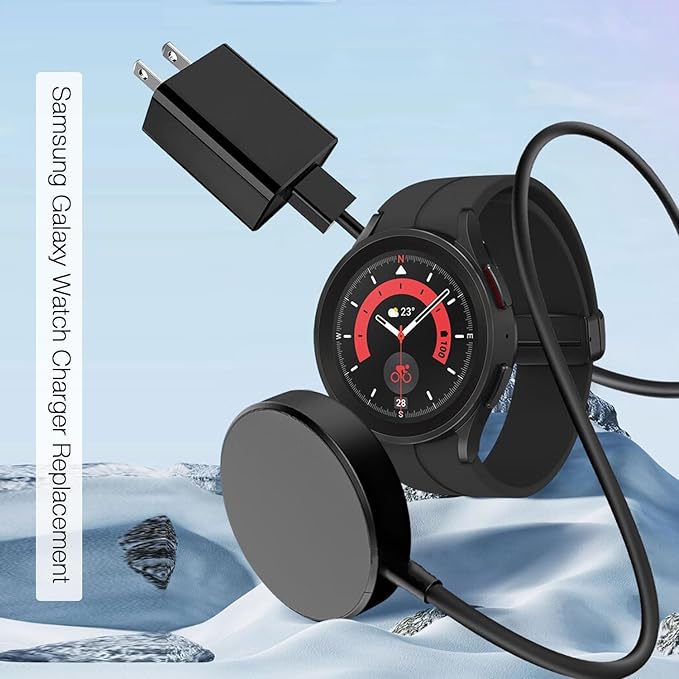 Watch Charger Compatible for Samsung Galaxy Watch 8/8 Classic,7/6/Ultra, 5/5 Pro/4/4/6 Classic/3/Active 2/Active 1, Magnetic Wall Fast Charging Adapter & Cable, Magnetic Wireless Charging Cable 3.3FT