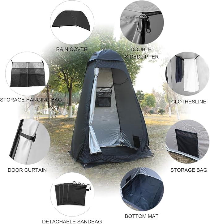 GOLDCAMP Camping Shower Tent Privacy Tent - Pop Up Changing Toilet Portable Sun Shelters Dressing Room Instant Outdoor for Camping Hiking Beach Picnic Fishing with Carrying Bag