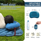 Ultralight Sleeping Pad Camping Inflatable Pillow for Camping Combo, Compact Backpacking Inflatable Sleeping Pad for Adults- Portable for Hiking, Travel - Durable & Comfortable