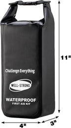 Waterproof First Aid Kit Roll Top Boat Emergency Kit with Waterproof Contents for Fishing Kayaking Boating Swimming Camping Rafting Beach Black