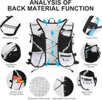 Running Hydration Vest Backpack, Lightweight Water Backpack with 1.6L Water Bladder Daypack for Women Men,Adjustable Running Vest Pack for Trail Running Hiking Cycling Race Marathon