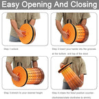 Upgraded XXL Collapsible Stool with Cushion,19.7"H-11.8"D Telescoping Folding Stool for Adults,More Sturdy Portable Camping Stools with Load Capacity 1000lbs for Outdoor,Garden,Fishing,Hiking