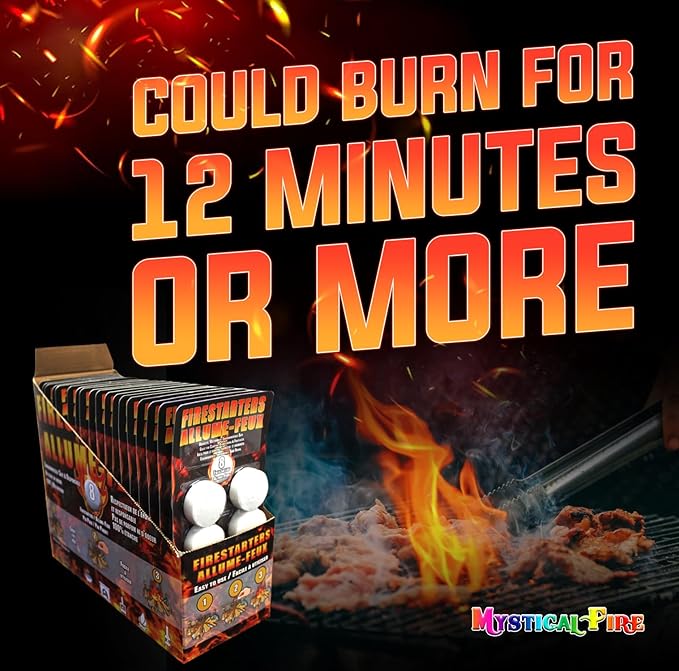 Mystical Fire Pellet Fire Starters 144 Count - 18 Pack 8 Pellets Each – Odorless, Waterproof, & Quick-Lighting – Perfect for Charcoal Grills, BBQ Smoker, Firepits, Wood Stoves & Outdoor Cooking