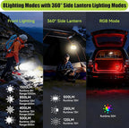 LED Camping Lantern, 1500 Lumens Camping Lantern Rechargeable with Solar Panel Charging, Waterproof, 8 Light Modes, 7500mAh Power Bank, Camping Flashlight for Hurricane Emergency, Hiking, Outdoor