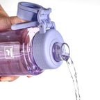 Fanhaw 32 oz Clear Water Bottle with Fast-Flow Spout Lid, BPA-Free Tritan, Wide Mouth, Leakproof, Reusable Bottle for Gym, School, Office, Travel (Amethyst)