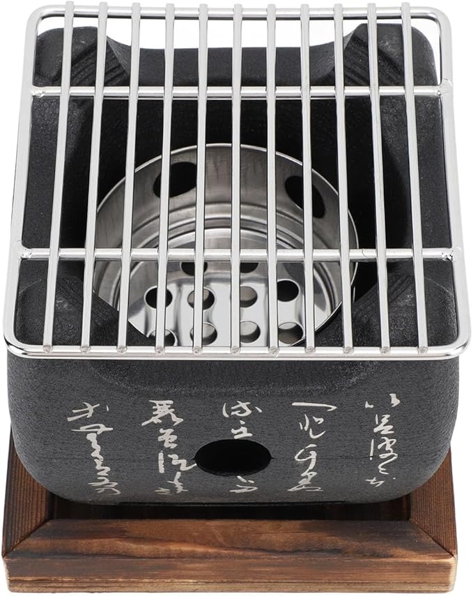 Hapivida Portable BBQ Grill, Stylish Multi-Functional Fast Heating Mini Grill with Even Heat Distribution, 16.5x14.5cm, Compact Outdoor Cooking Stove for Family Gatherings and Outdoor Adventures