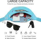 MAXTOP Large Crossbody Fanny Pack with 4-Zipper Pockets,Gifts for Enjoy Sports Festival Workout Traveling Running Casual Hands-Free Wallets Waist Pack Phone Bag Carrying All Phones