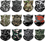 12Pack Summer Balaclava Face Mask Sun UV Protection Hood Breathable Face Mask for Men Women