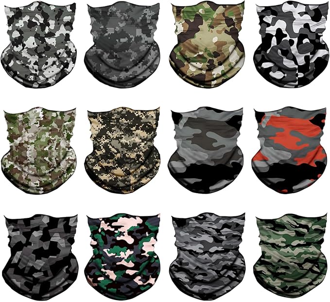 12Pack Summer Balaclava Face Mask Sun UV Protection Hood Breathable Face Mask for Men Women