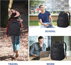 VANKEAN 17.3'' Travel Laptop Backpack TSA Friendly, Water Resistant Anti Theft Extra Large College Backpacks with RFID Pockets, USB Port for Men Women Business Work Bag, Black