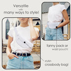 MAXTOP Large Crossbody Fanny Pack with 4-Zipper Pockets,Gifts for Enjoy Sports Festival Workout Traveling Running Casual Hands-Free Wallets Waist Pack Phone Bag Carrying All Phones