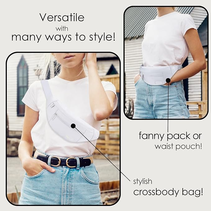 MAXTOP Large Crossbody Fanny Pack with 4-Zipper Pockets,Gifts for Enjoy Sports Festival Workout Traveling Running Casual Hands-Free Wallets Waist Pack Phone Bag Carrying All Phones