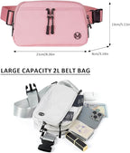 Fanny Pack Crossbody bags for Women Men, 2L Everywhere Belt Bag, Fashion Waist Packs, 5-Zipper Pockets Waist Bag with Adjustable Strap